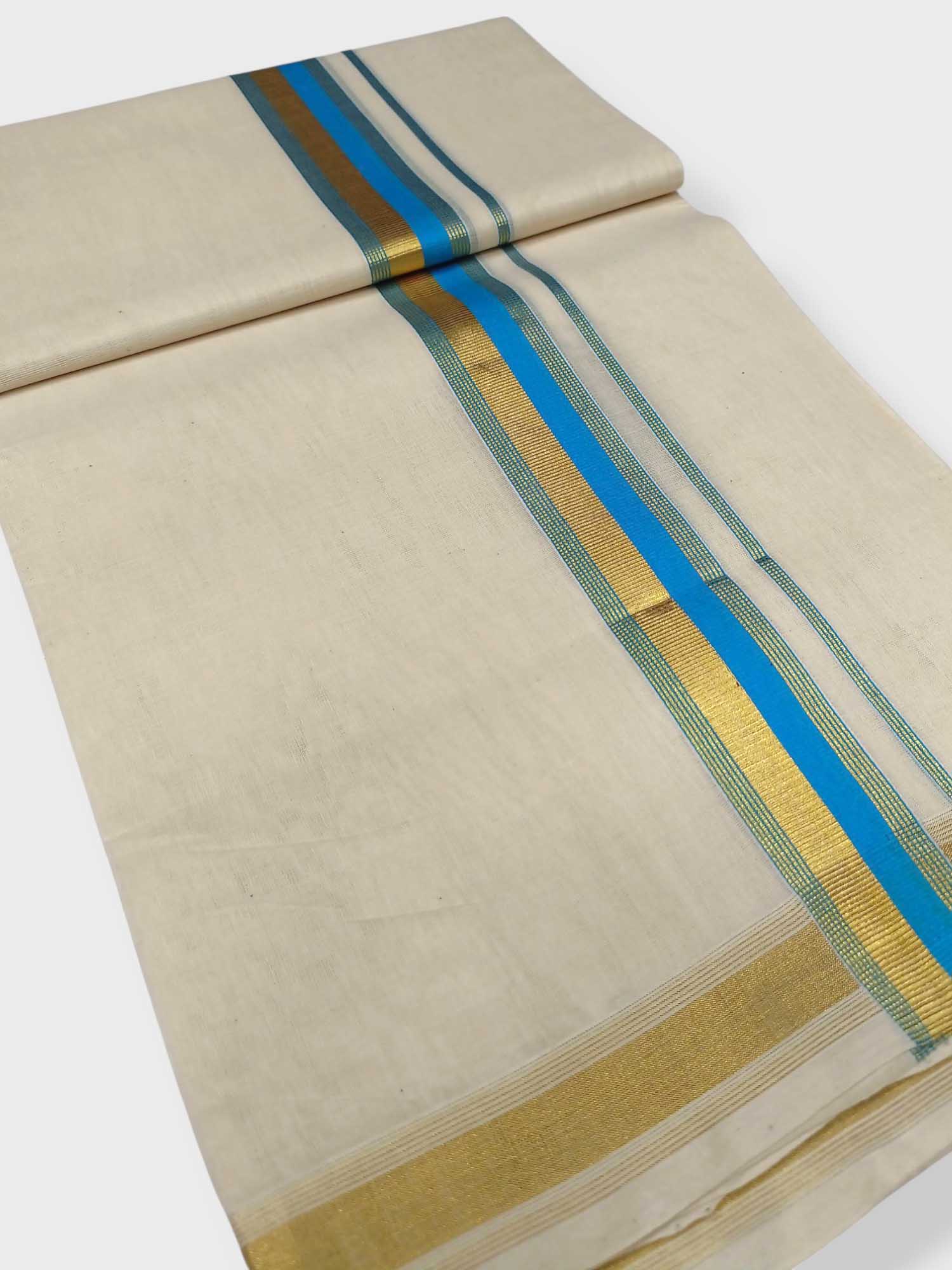 Original Balaramapuram Handloom Kasavu Mundu for Men