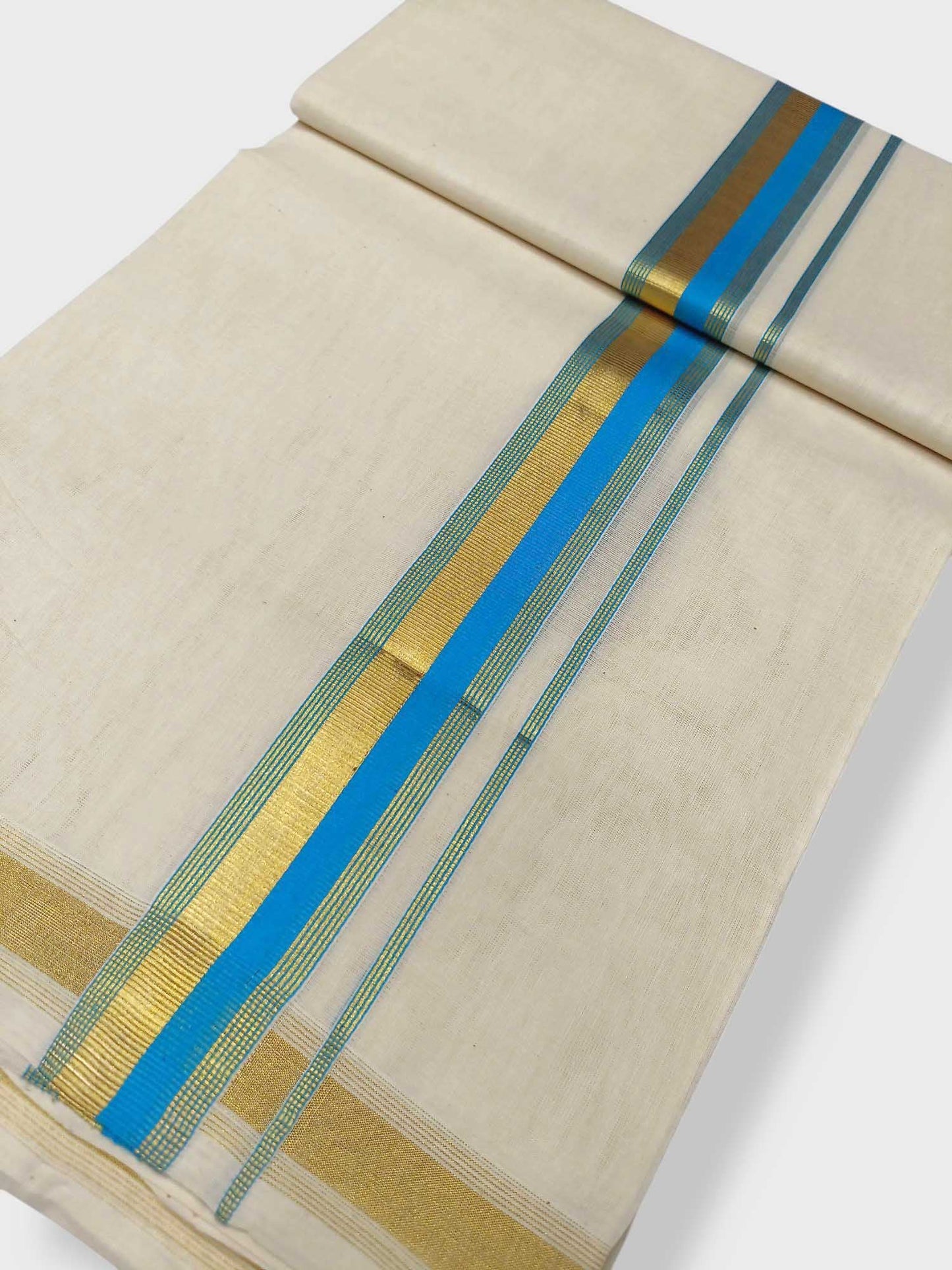 Original Balaramapuram Handloom Kasavu Mundu for Men