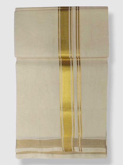 Original Balaramapuram Handloom Kasavu Mundu for Men