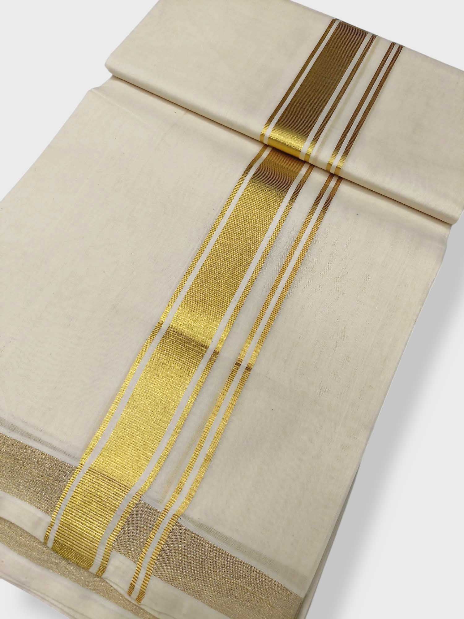 Original Balaramapuram Handloom Kasavu Mundu for Men