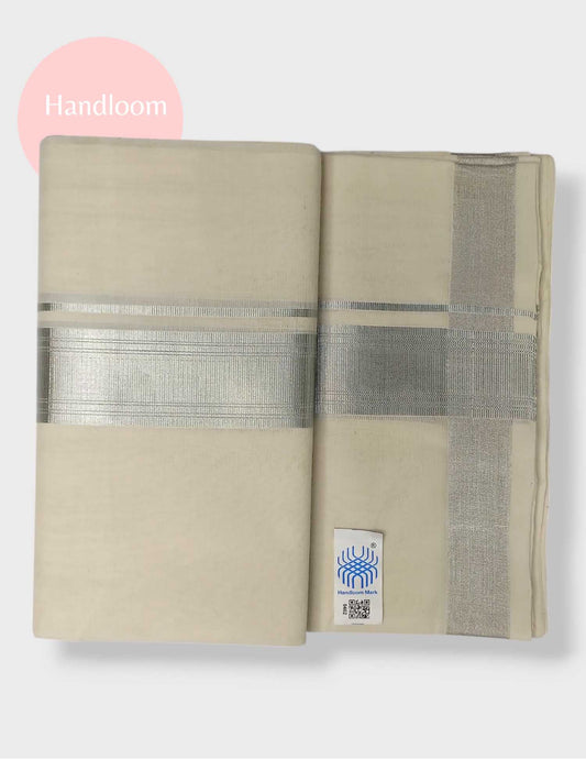 Original Balaramapuram Handloom Kasavu Mundu for Men