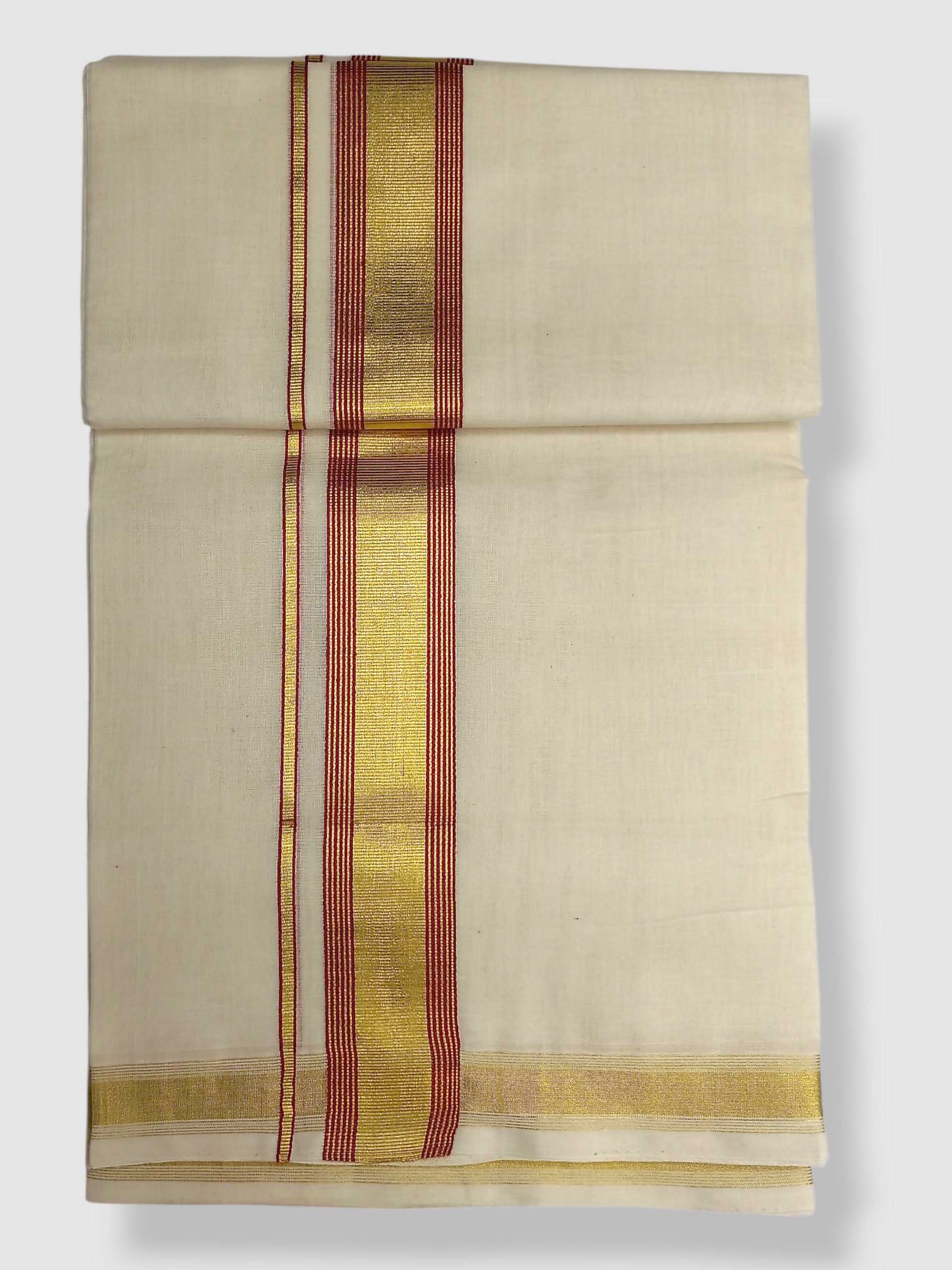 Original Balaramapuram Handloom Kasavu Mundu for Men