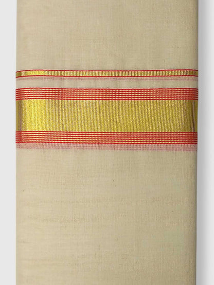 Original Balaramapuram Handloom Kasavu Mundu for Men