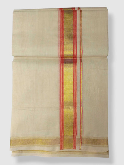 Original Balaramapuram Handloom Kasavu Mundu for Men