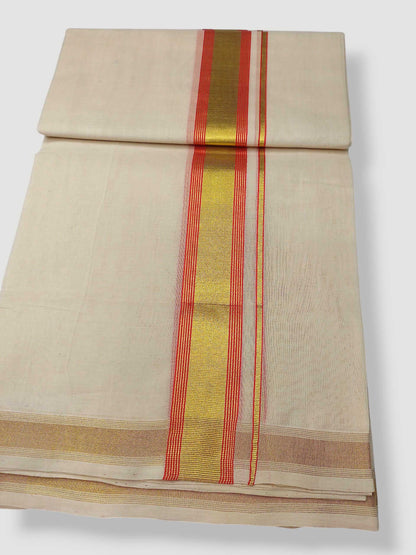 Original Balaramapuram Handloom Kasavu Mundu for Men