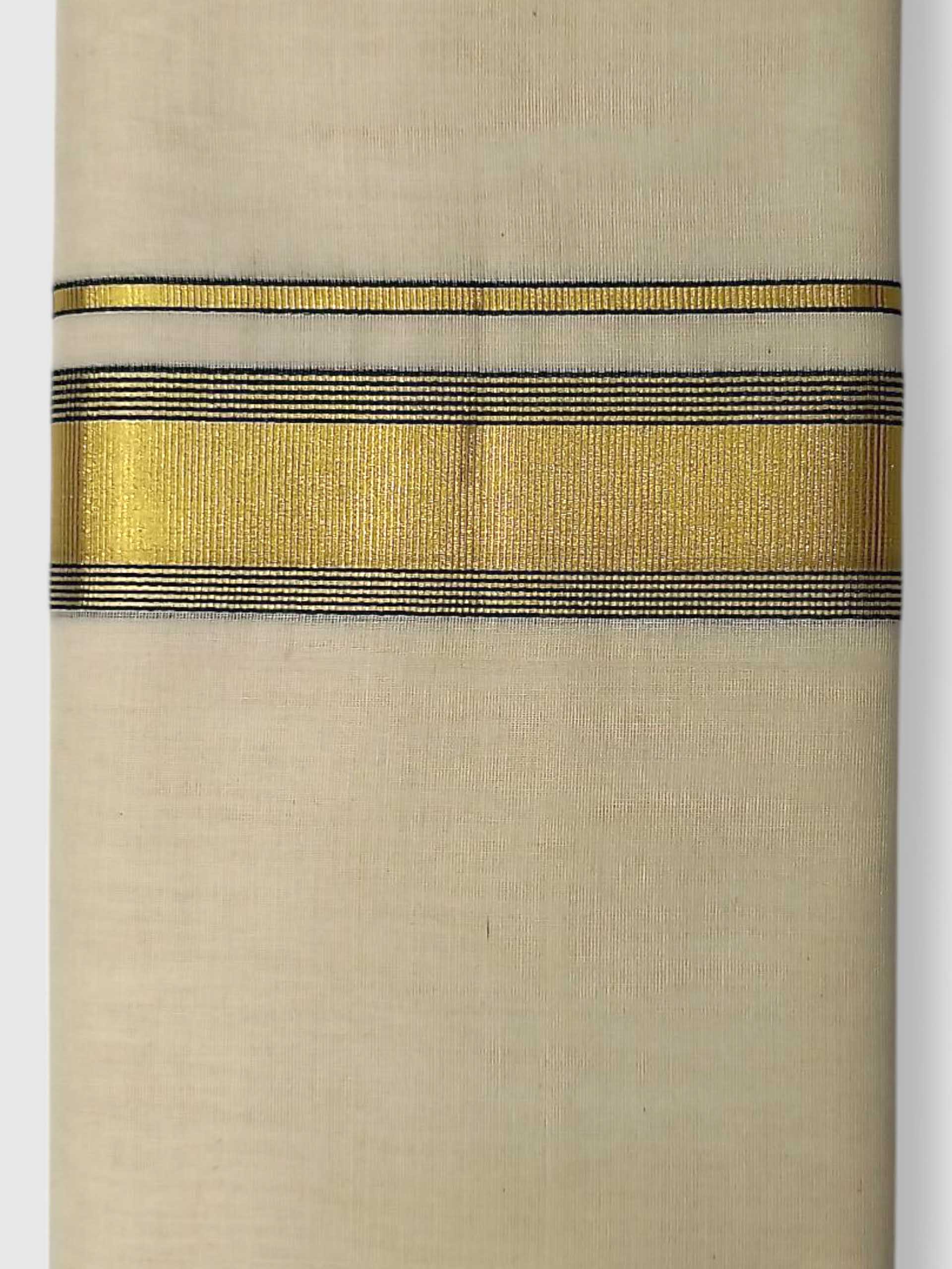 Original Balaramapuram Handloom Kasavu Mundu for Men