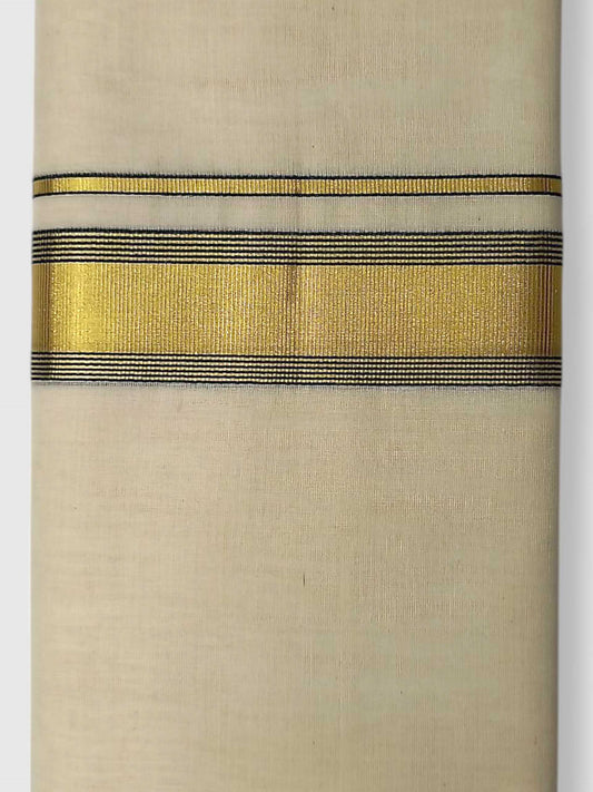 Original Balaramapuram Handloom Kasavu Mundu for Men
