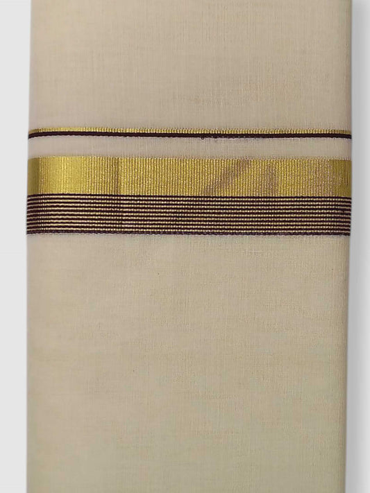 Original Balaramapuram Handloom Kasavu Mundu for Men