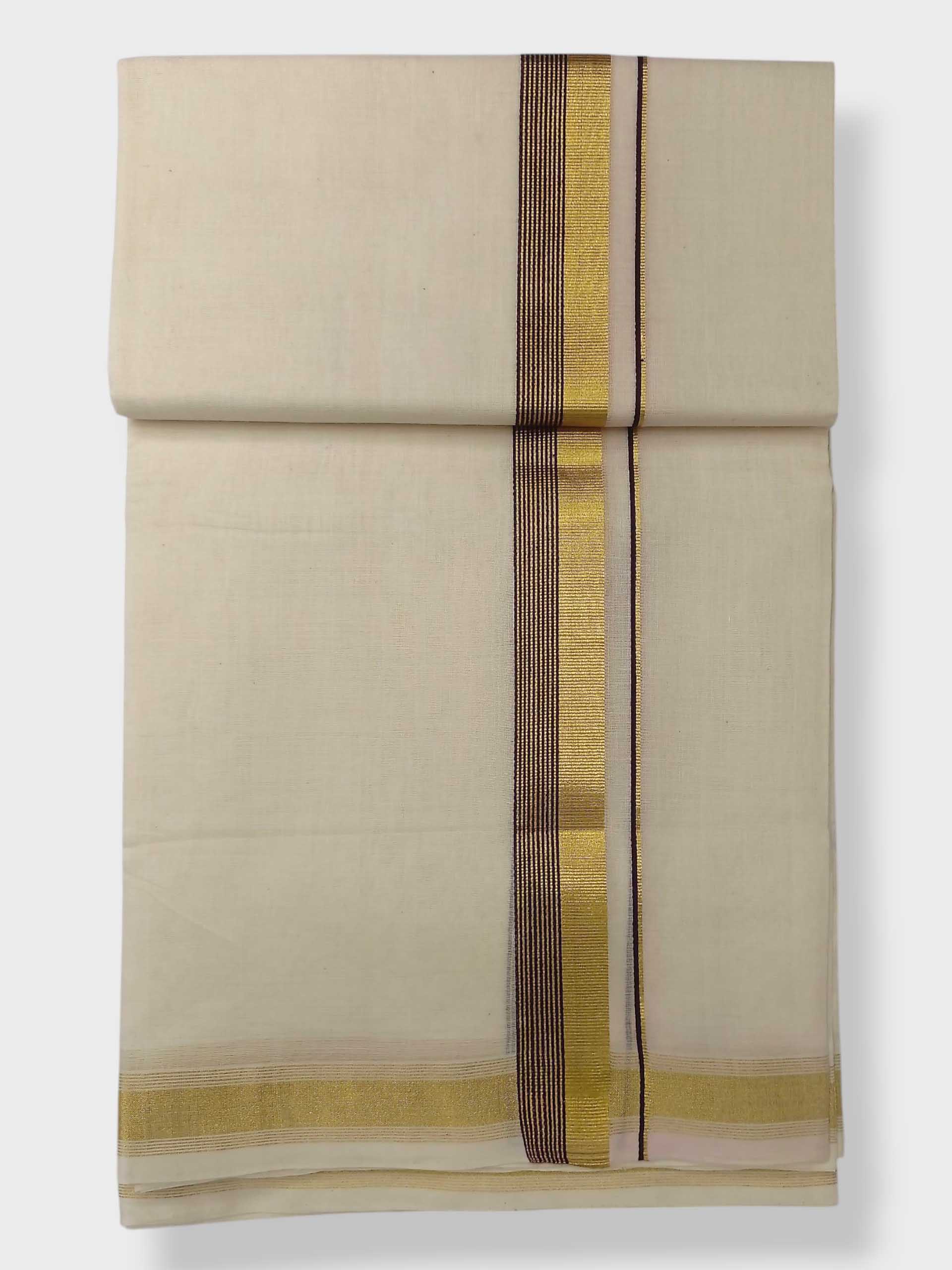 Original Balaramapuram Handloom Kasavu Mundu for Men