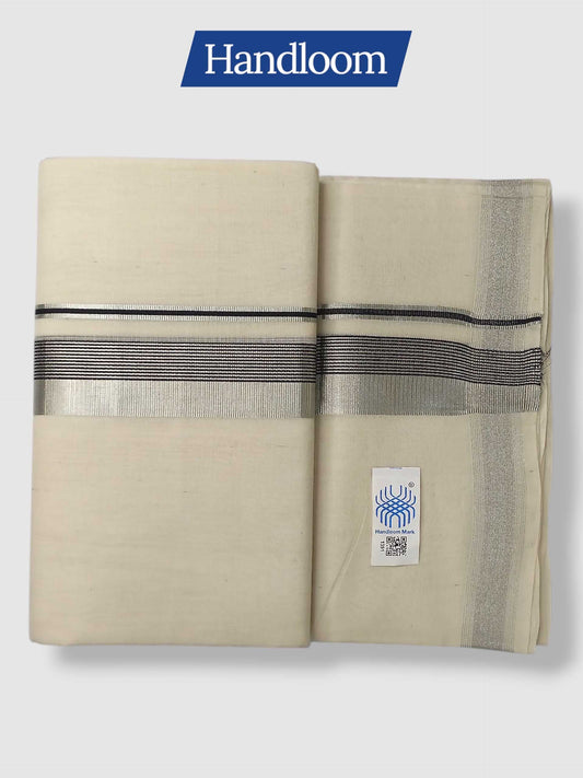Original Balaramapuram Handloom Kasavu Mundu for Men
