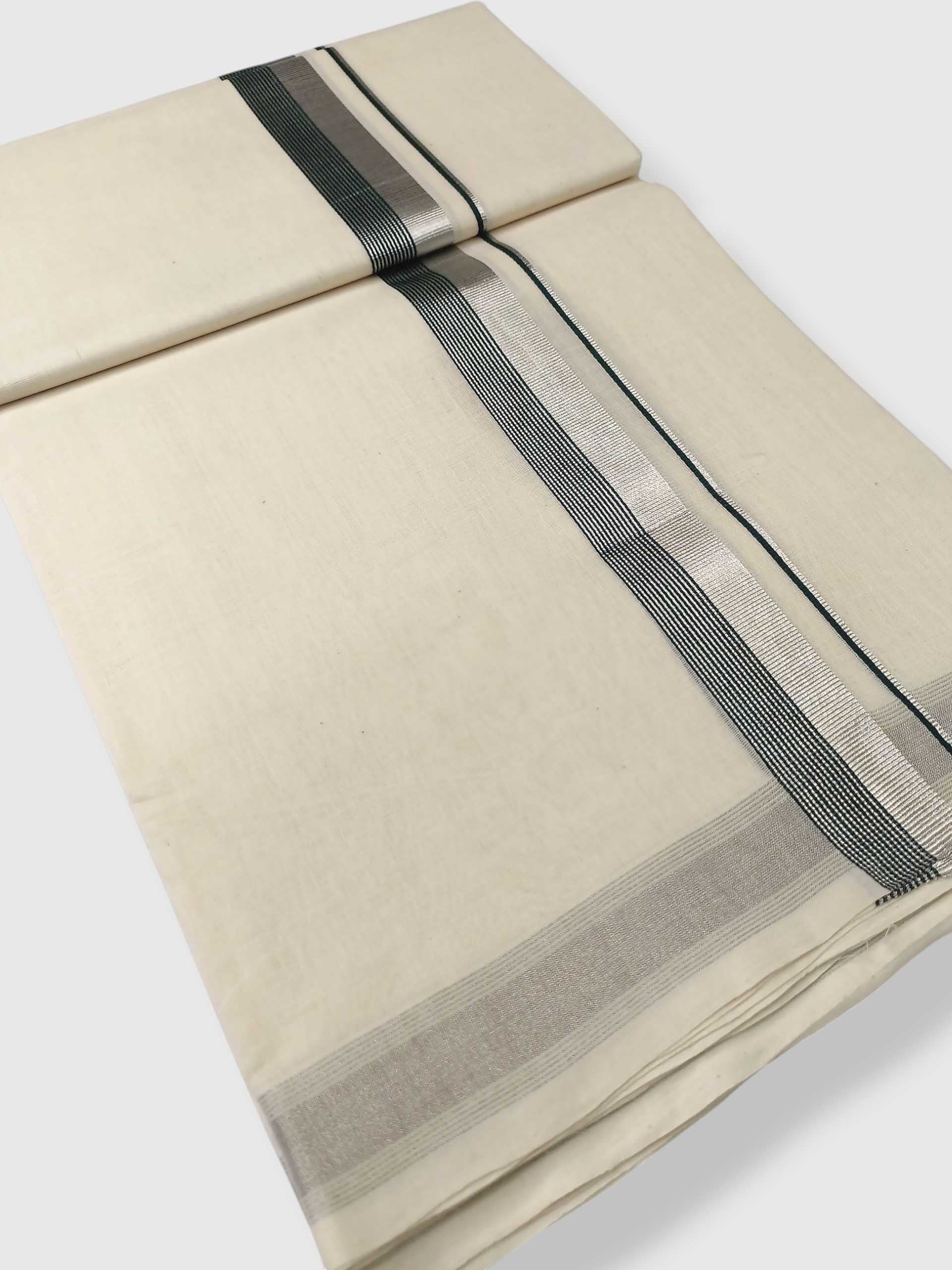 Original Balaramapuram Handloom Kasavu Mundu for Men