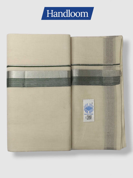 Original Balaramapuram Handloom Kasavu Mundu for Men