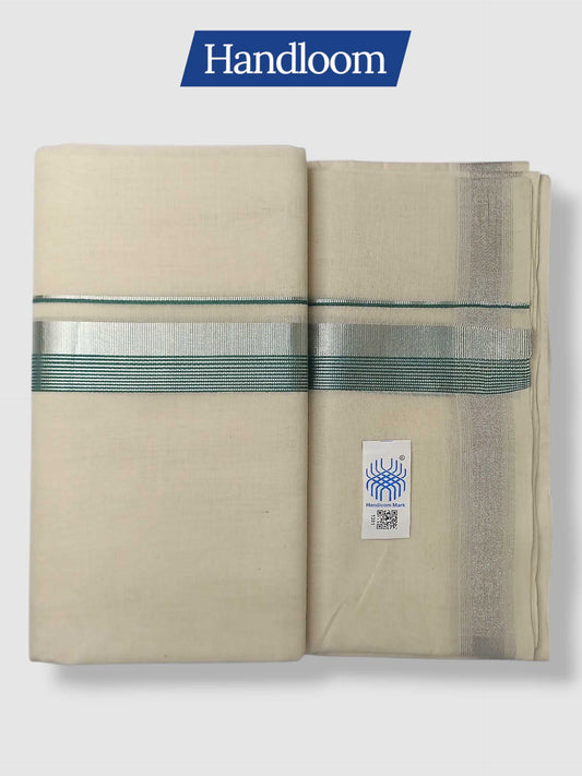 Original Balaramapuram Handloom Kasavu Mundu for Men