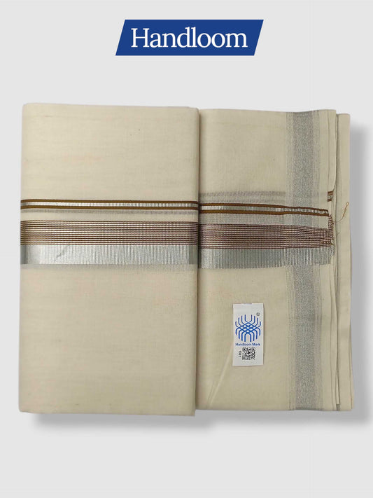 Original Balaramapuram Handloom Kasavu Mundu for Men
