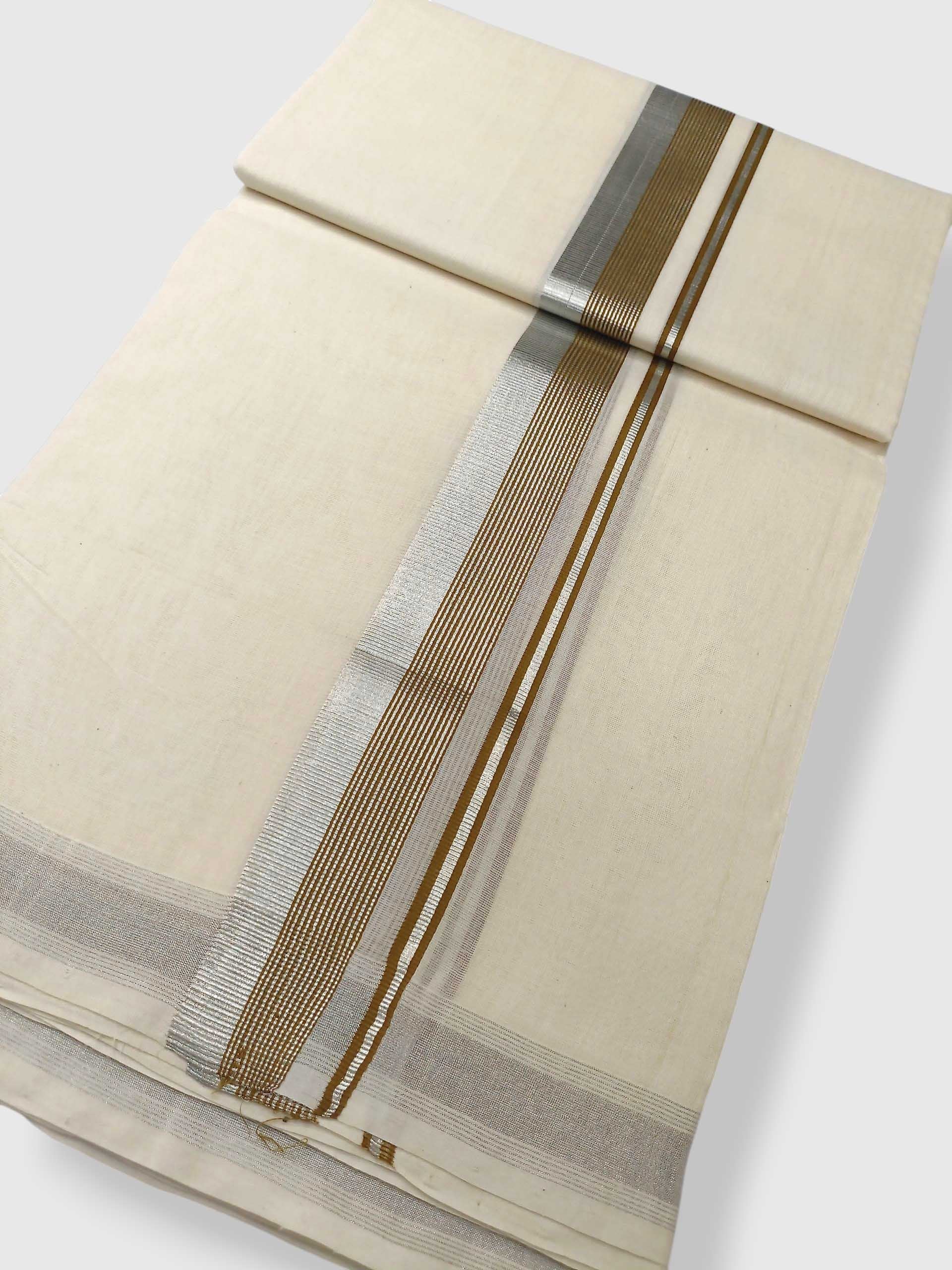 Original Balaramapuram Handloom Kasavu Mundu for Men