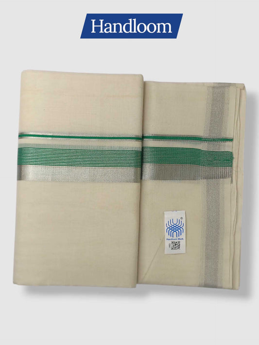 Original Balaramapuram Handloom Kasavu Mundu for Men