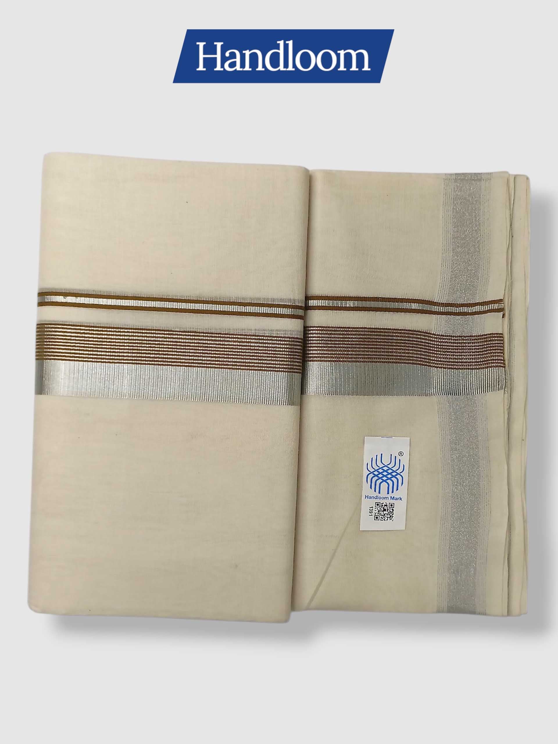 Original Balaramapuram Handloom Kasavu Mundu for Men