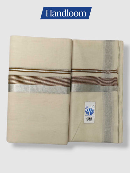 Original Balaramapuram Handloom Kasavu Mundu for Men