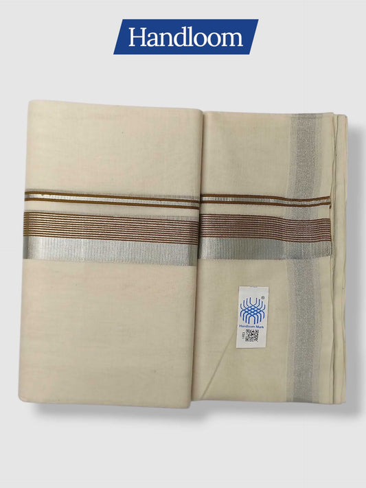 Original Balaramapuram Handloom Kasavu Mundu for Men