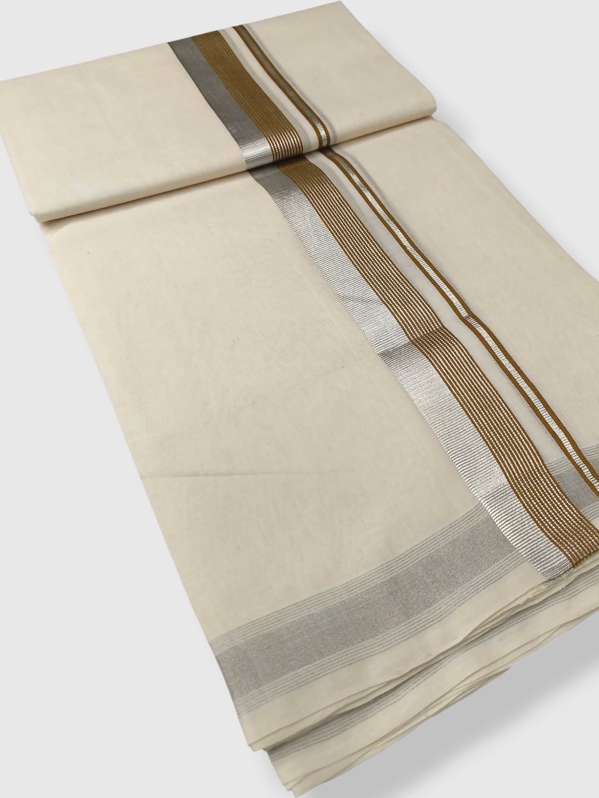 Original Balaramapuram Handloom Kasavu Mundu for Men