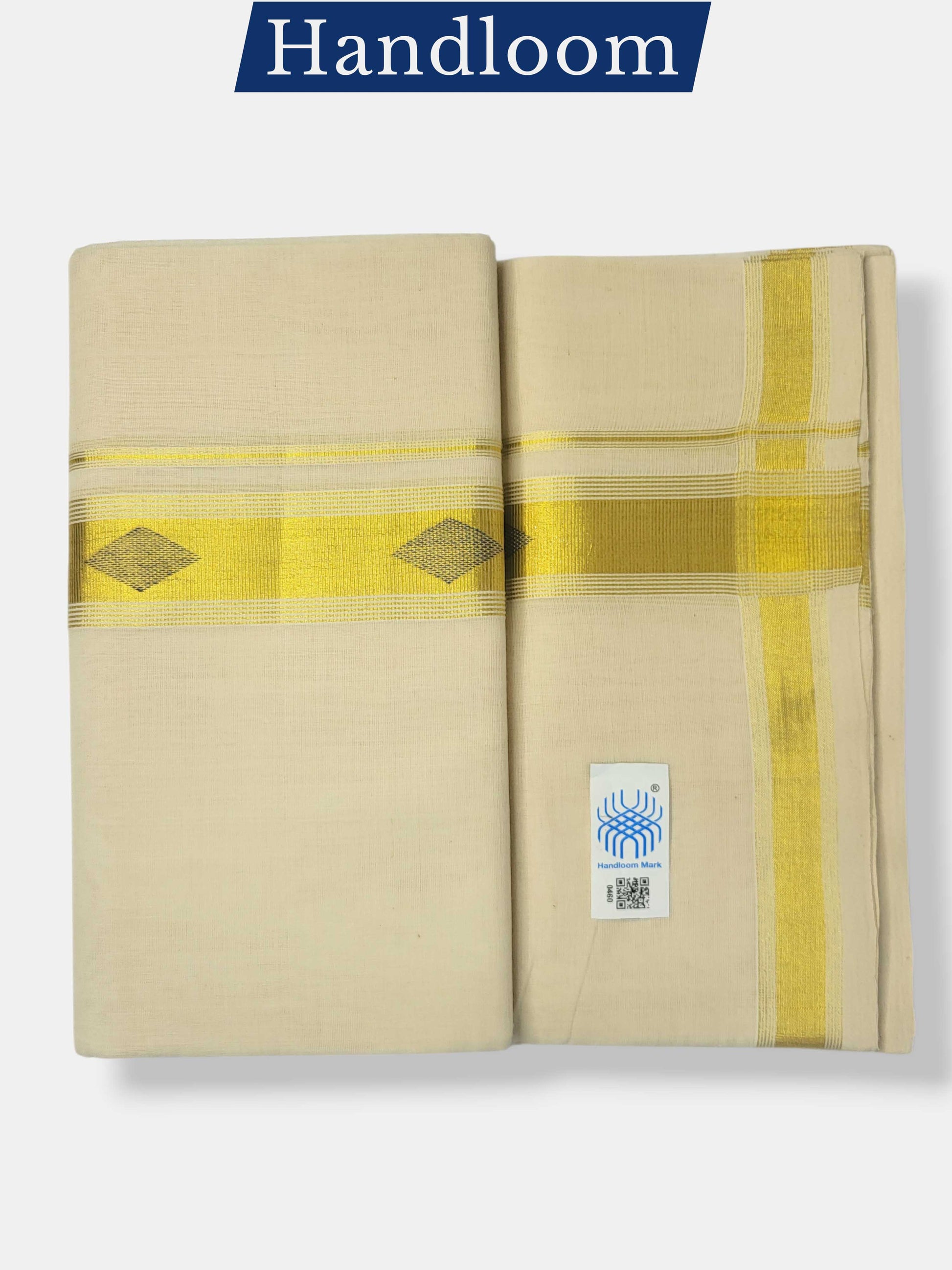 Original Balaramapuram Handloom Kasavu Mundu for Men