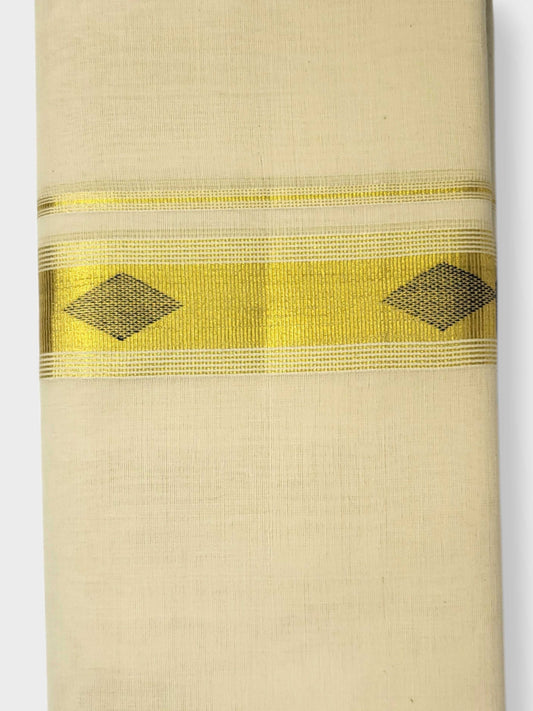 Original Balaramapuram Handloom Kasavu Mundu for Men