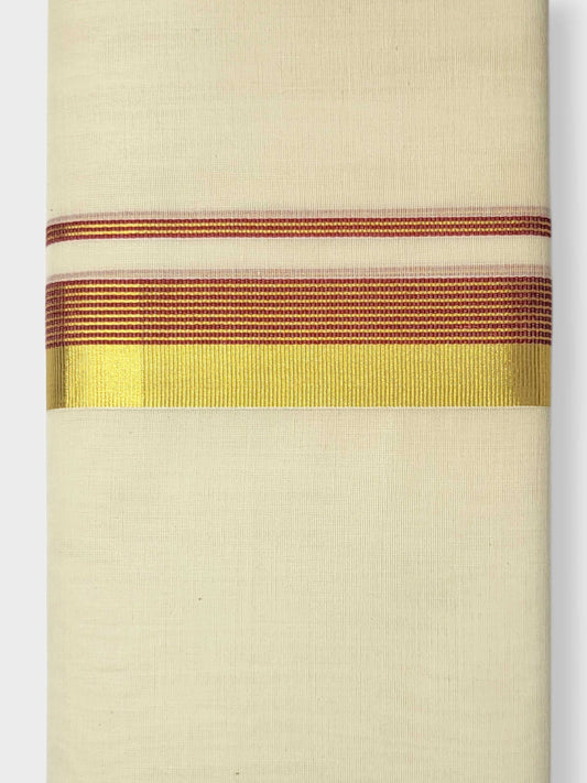 Original Balaramapuram Handloom Kasavu Mundu for Men