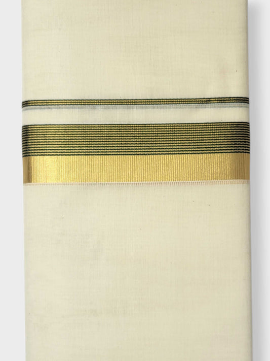 Original Balaramapuram Handloom Kasavu Mundu for Men