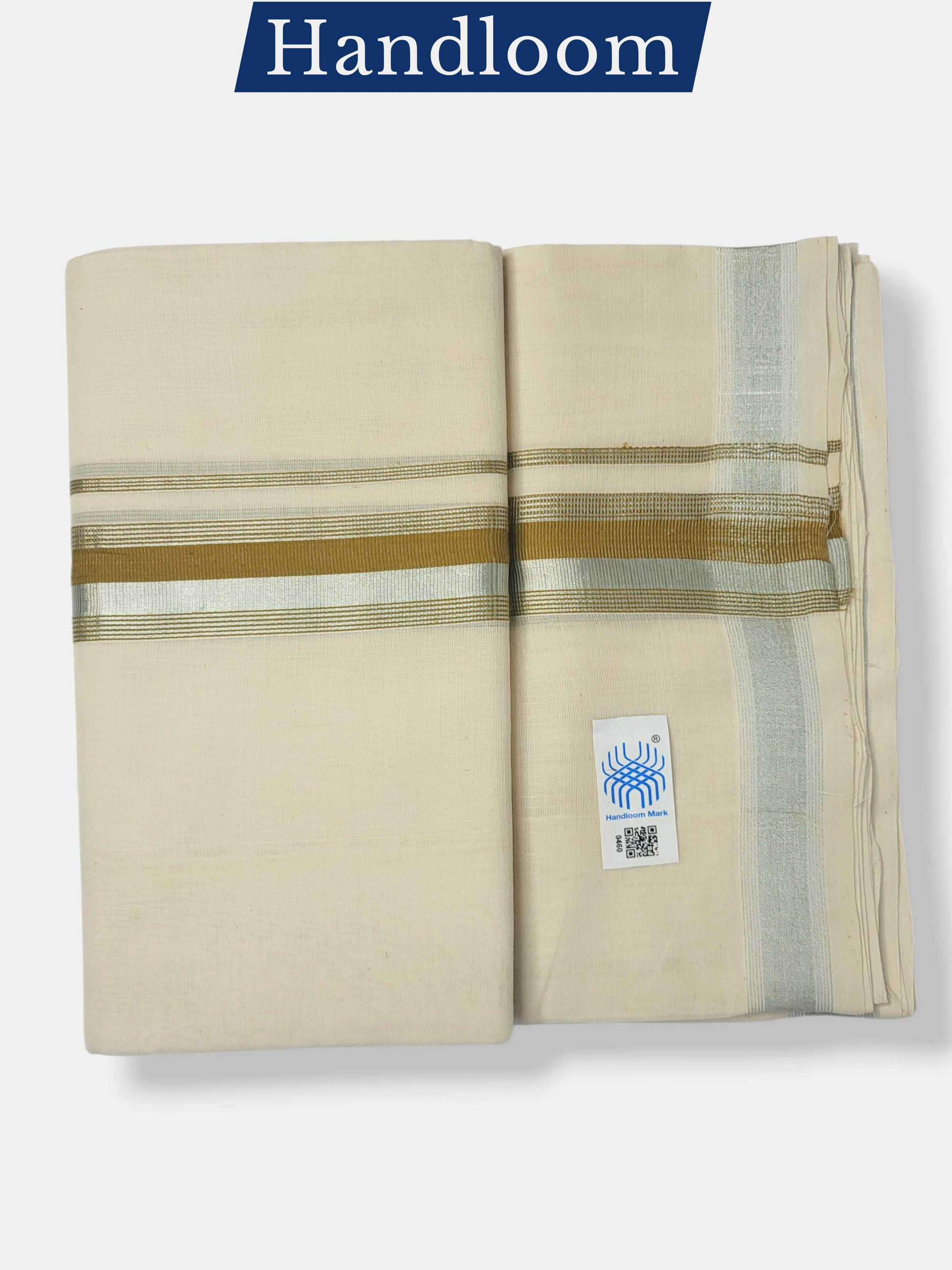 Original Balaramapuram Handloom Kasavu Mundu for Men