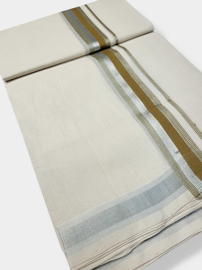 Original Balaramapuram Handloom Kasavu Mundu for Men