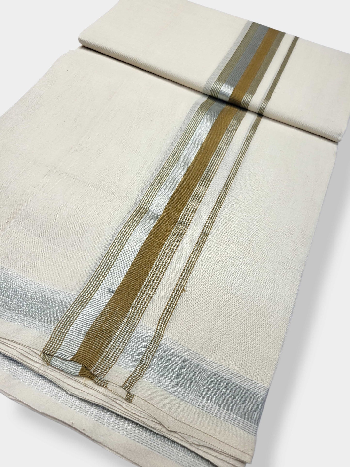 Original Balaramapuram Handloom Kasavu Mundu for Men