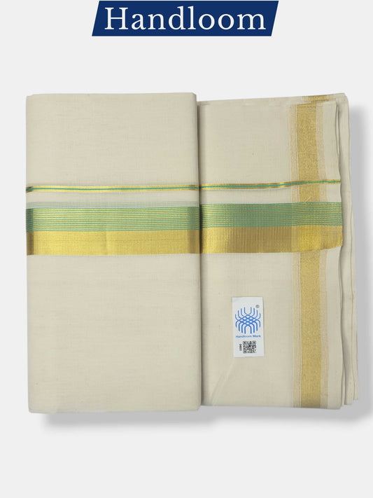 Original Balaramapuram Handloom Kasavu Mundu for Men