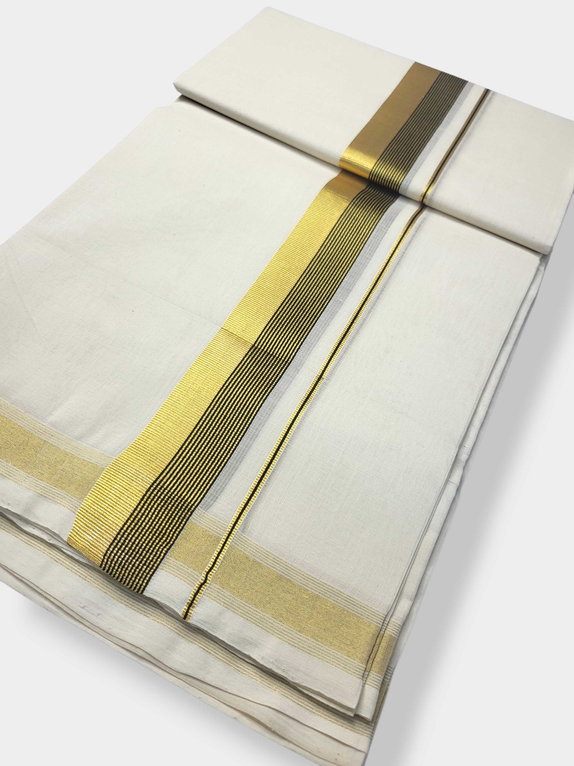 Original Balaramapuram Handloom Kasavu Mundu for Men