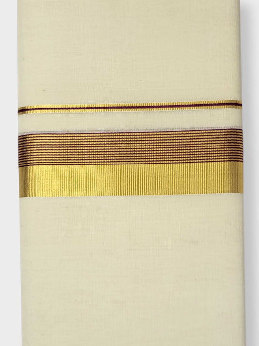 Original Balaramapuram Handloom Kasavu Mundu for Men