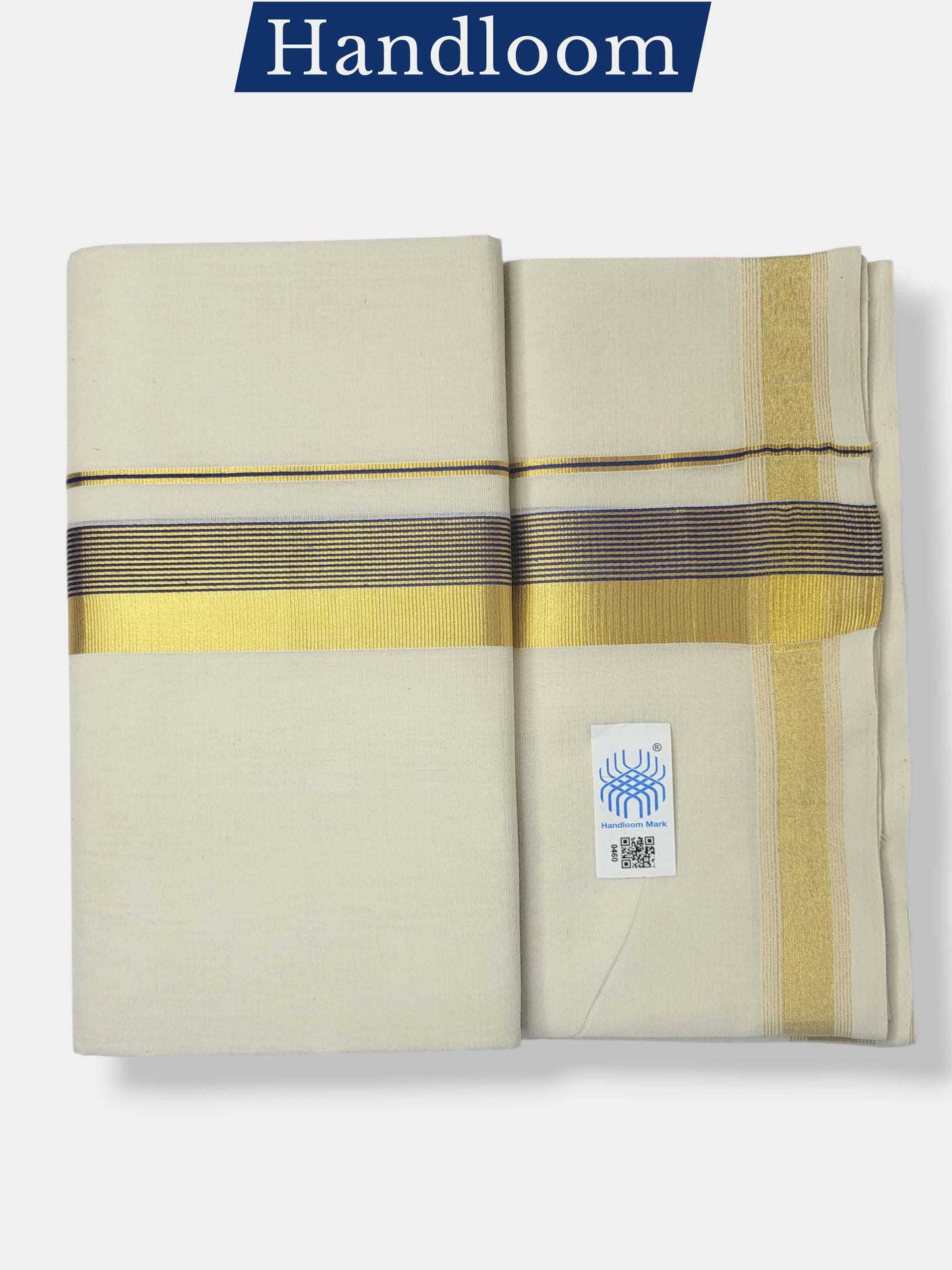 Original Balaramapuram Handloom Kasavu Mundu for Men