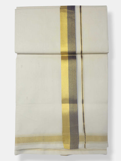 Original Balaramapuram Handloom Kasavu Mundu for Men