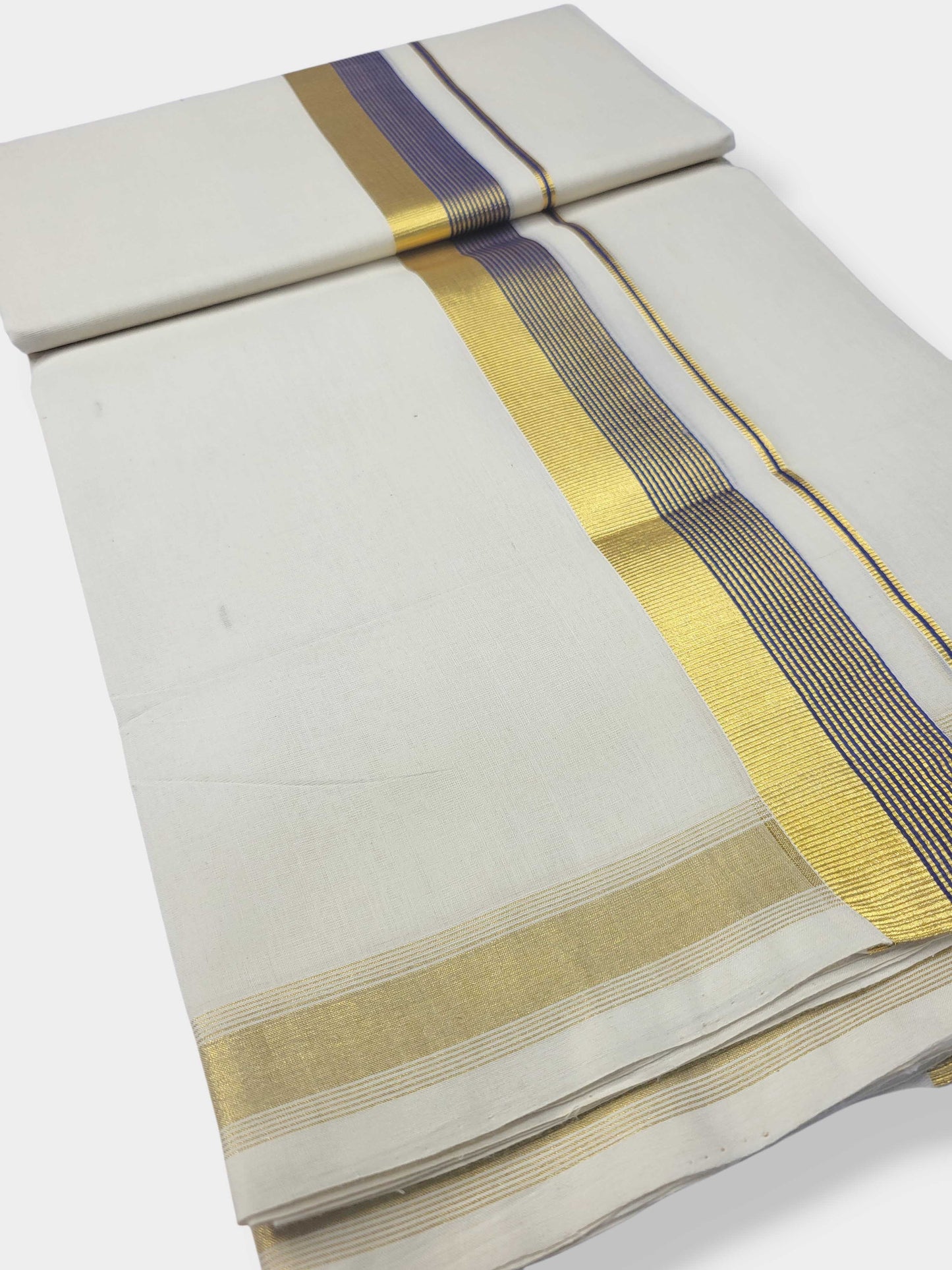 Original Balaramapuram Handloom Kasavu Mundu for Men