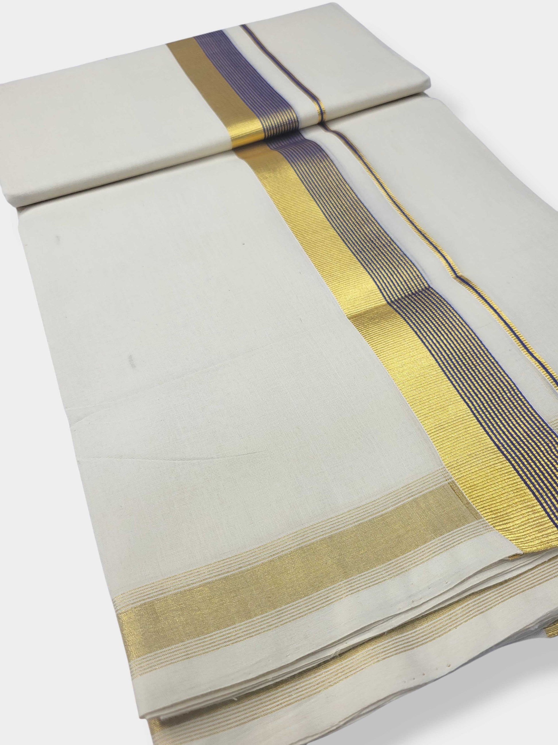 Original Balaramapuram Handloom Kasavu Mundu for Men