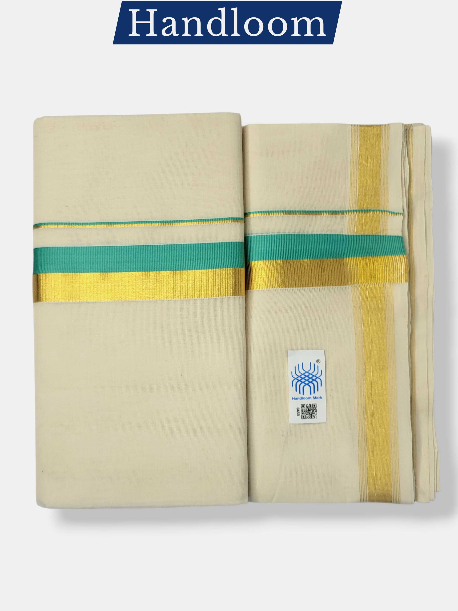 Original Balaramapuram Handloom Kasavu Mundu for Men