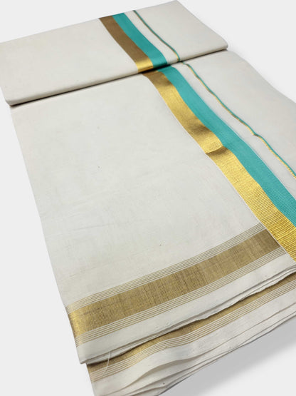 Original Balaramapuram Handloom Kasavu Mundu for Men