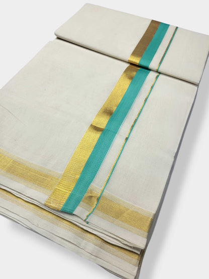 Original Balaramapuram Handloom Kasavu Mundu for Men