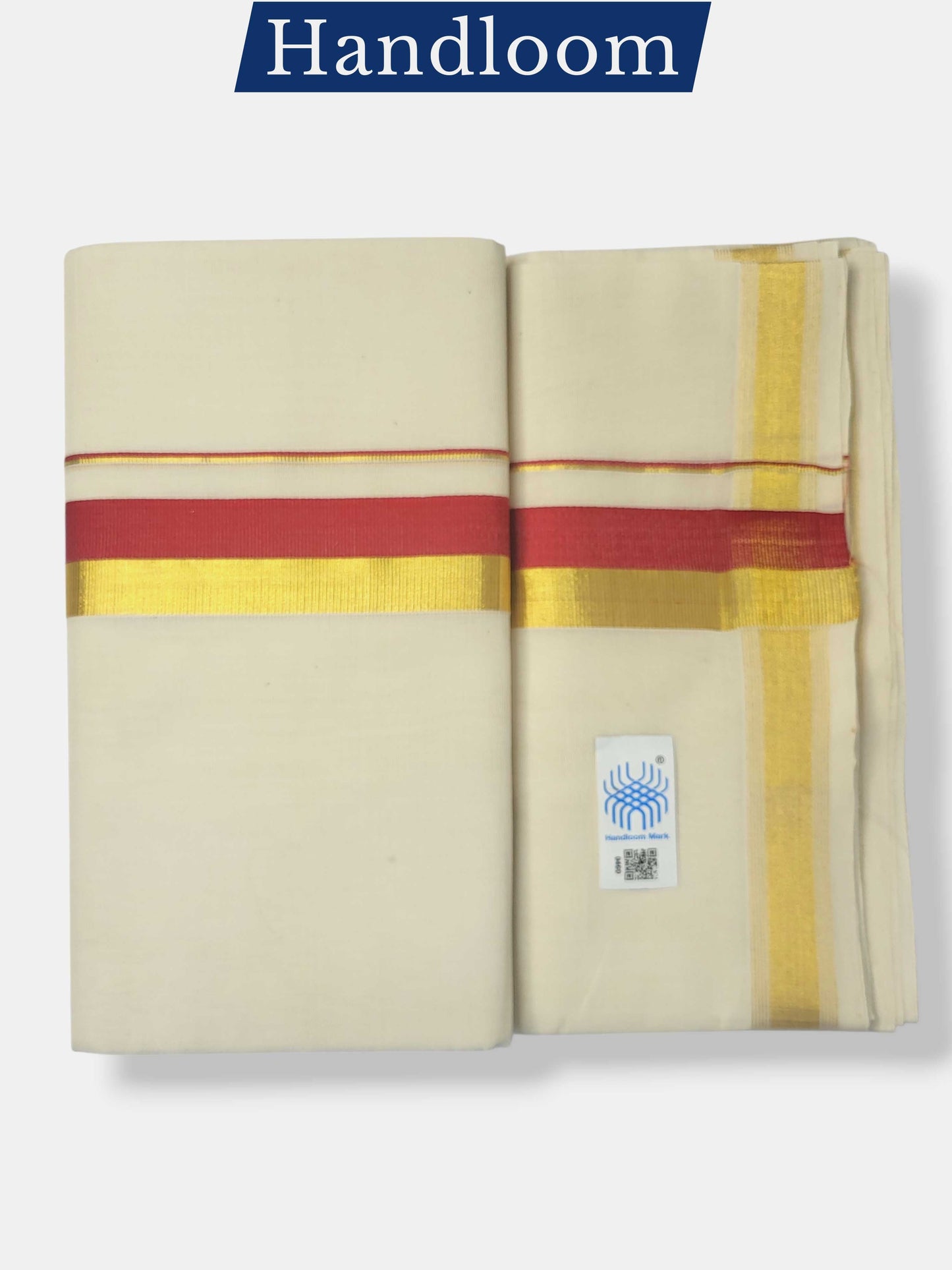 Original Balaramapuram Handloom Kasavu Mundu for Men