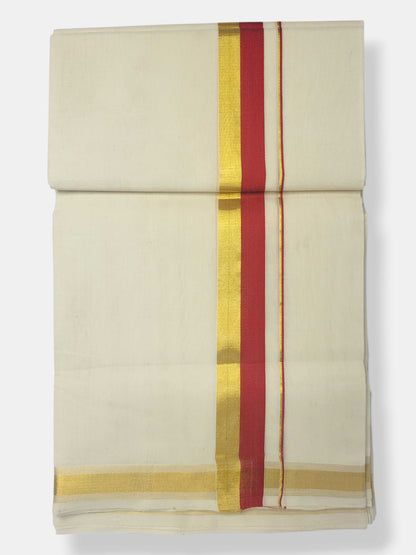 Original Balaramapuram Handloom Kasavu Mundu for Men
