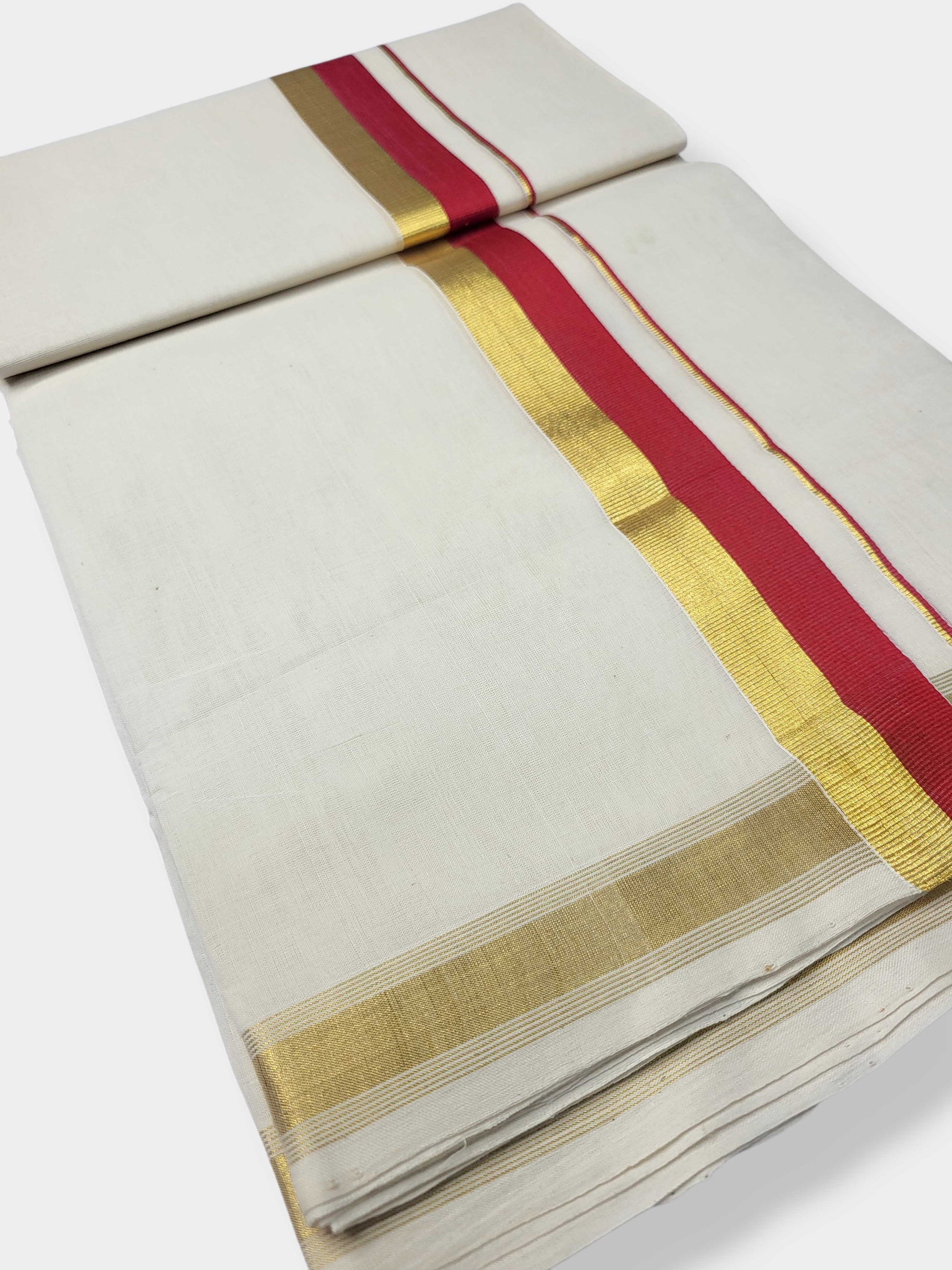 Original Balaramapuram Handloom Kasavu Mundu for Men