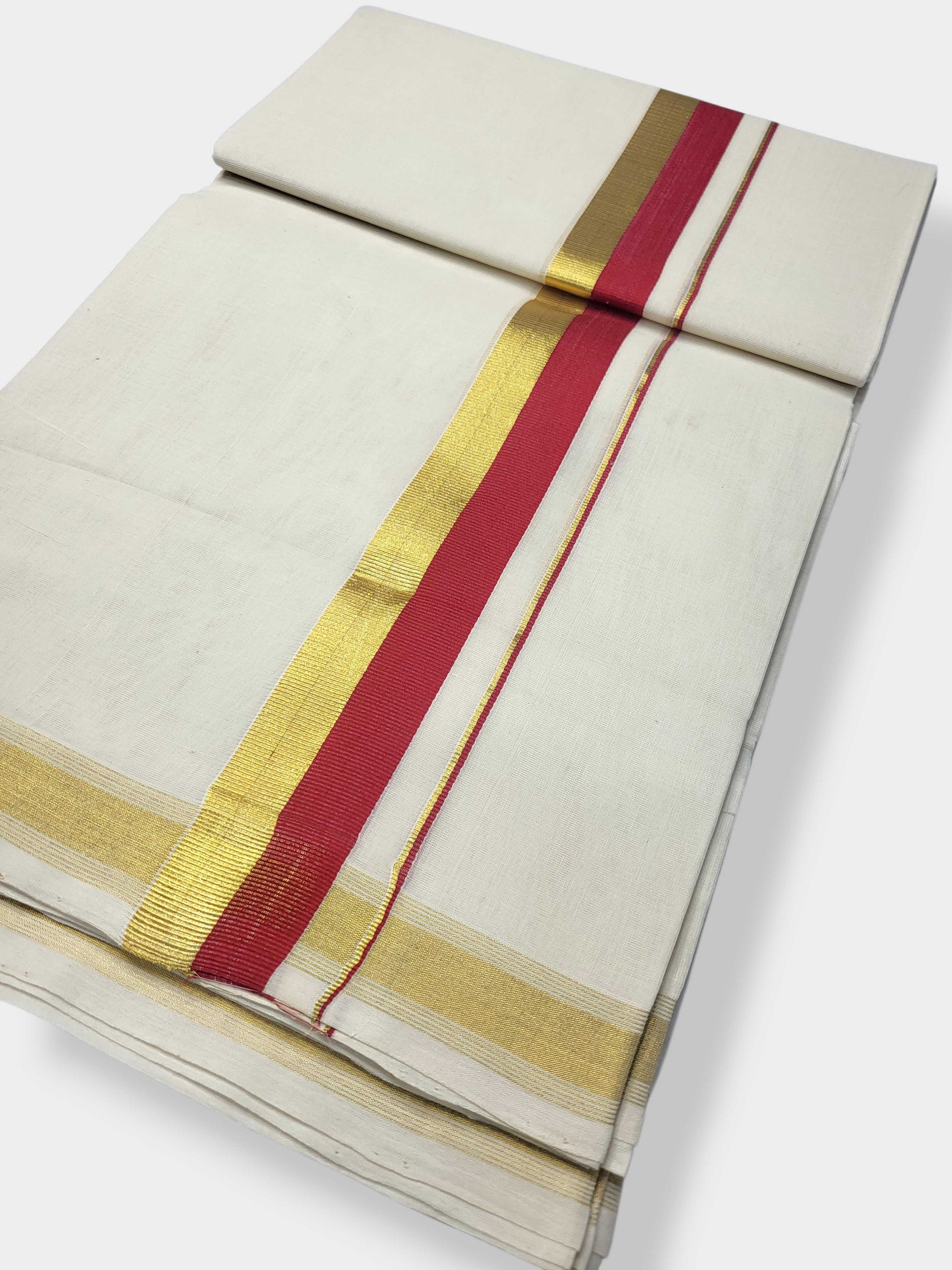 Original Balaramapuram Handloom Kasavu Mundu for Men