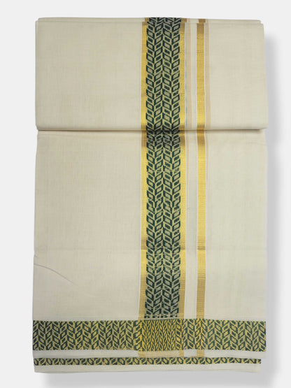 Original Balaramapuram Handloom Kasavu Mundu for Men