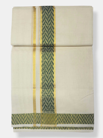Original Balaramapuram Handloom Kasavu Mundu for Men