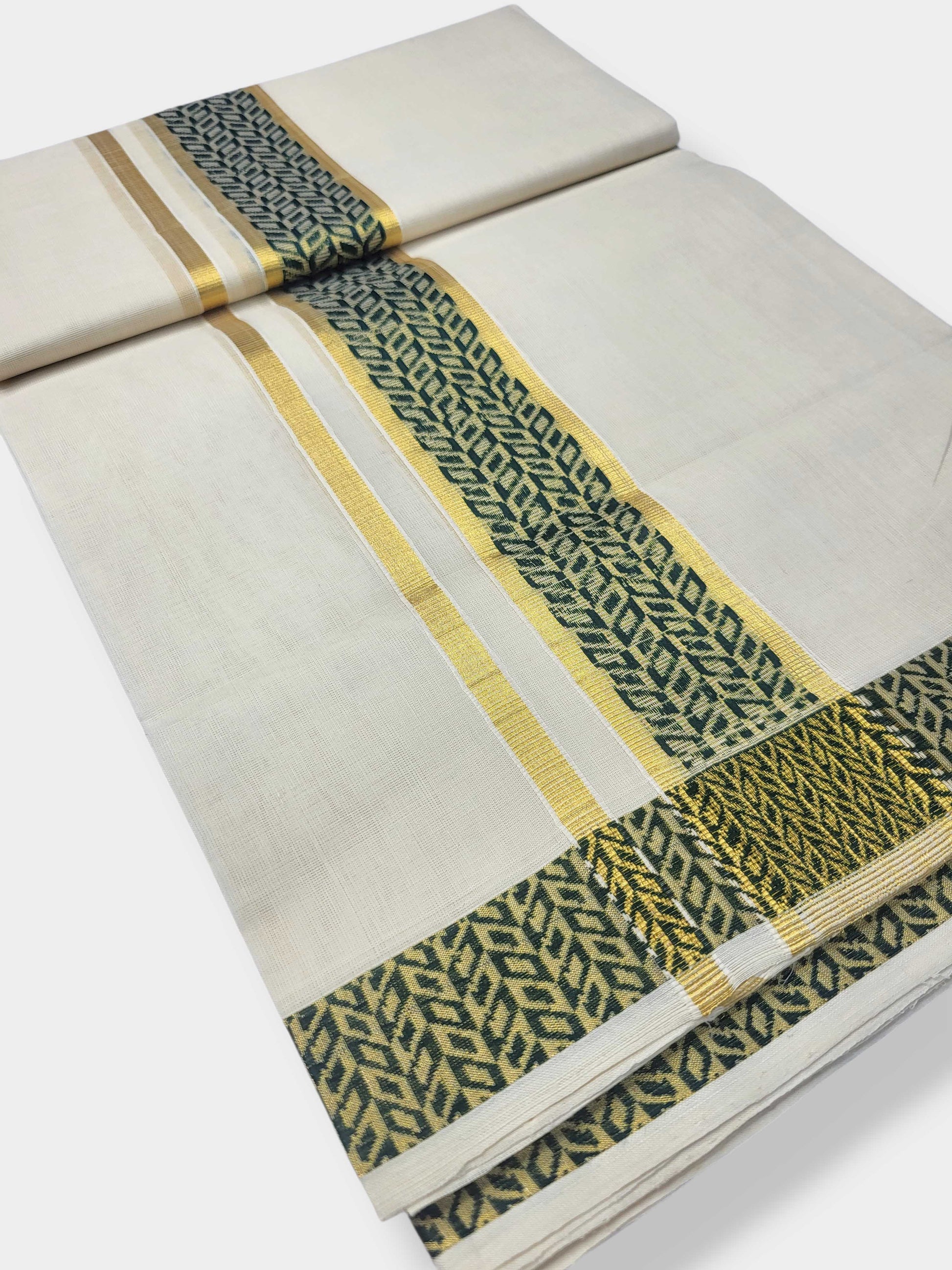 Original Balaramapuram Handloom Kasavu Mundu for Men