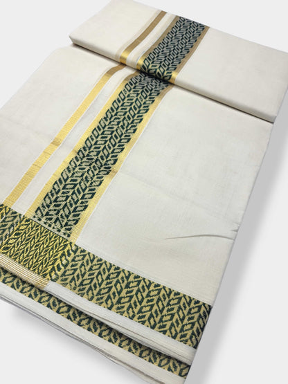 Original Balaramapuram Handloom Kasavu Mundu for Men