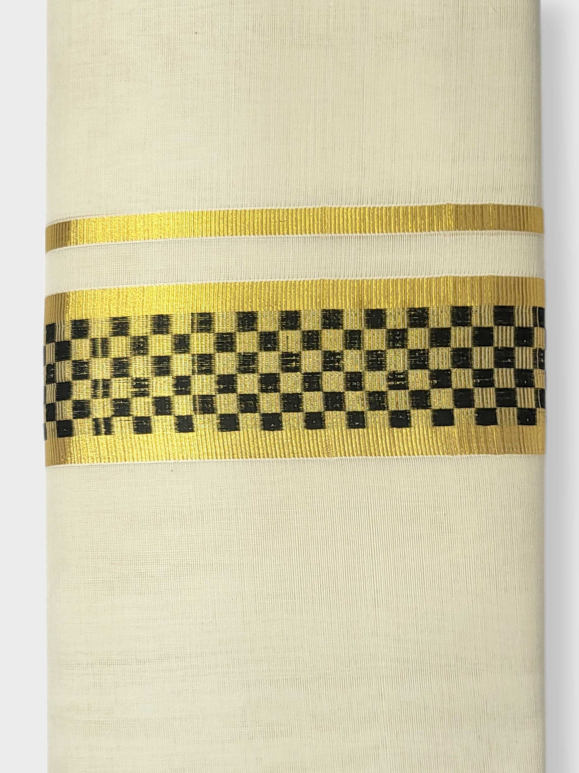 Original Balaramapuram Handloom Kasavu Mundu for Men